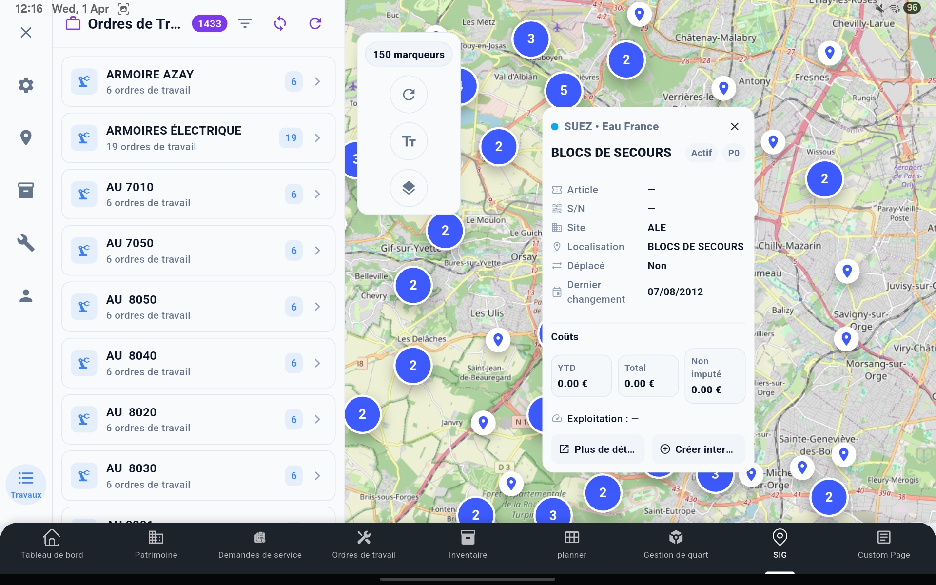 MX-Edge tablet dashboard